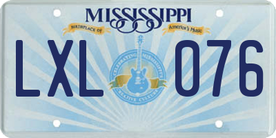 MS license plate LXL076