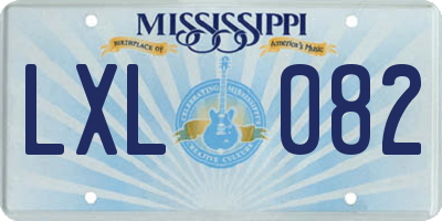 MS license plate LXL082