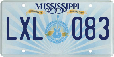 MS license plate LXL083