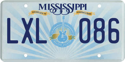 MS license plate LXL086