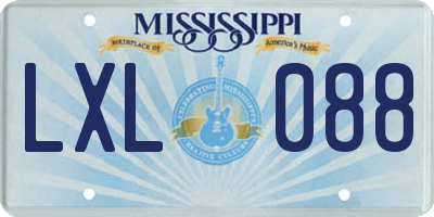 MS license plate LXL088