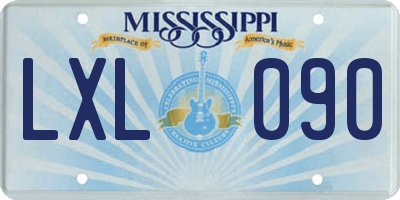 MS license plate LXL090