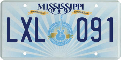 MS license plate LXL091