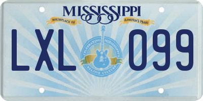 MS license plate LXL099