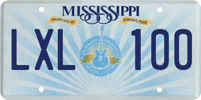MS license plate LXL100