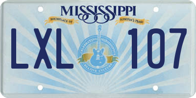 MS license plate LXL107