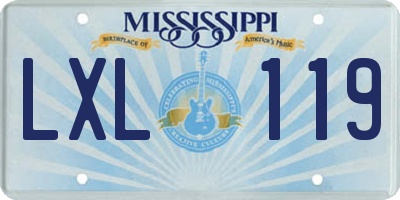 MS license plate LXL119