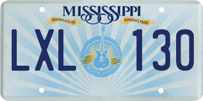 MS license plate LXL130