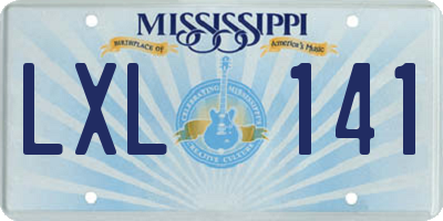 MS license plate LXL141