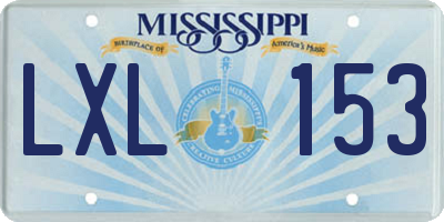MS license plate LXL153