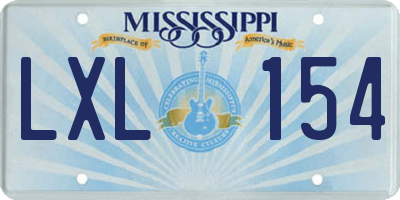 MS license plate LXL154