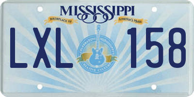 MS license plate LXL158