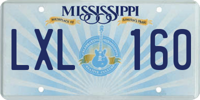 MS license plate LXL160