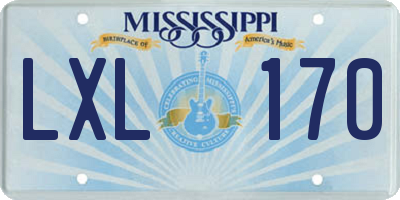 MS license plate LXL170