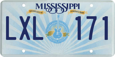 MS license plate LXL171