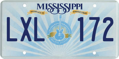 MS license plate LXL172