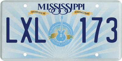 MS license plate LXL173