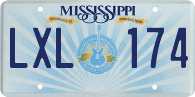 MS license plate LXL174