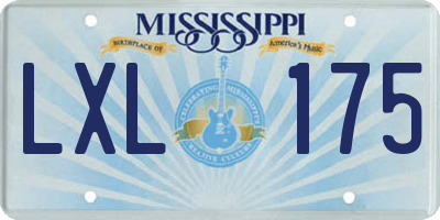 MS license plate LXL175