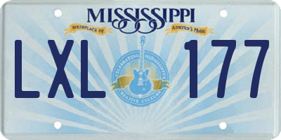 MS license plate LXL177