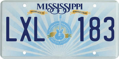 MS license plate LXL183