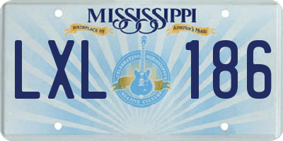 MS license plate LXL186