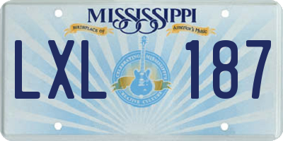 MS license plate LXL187