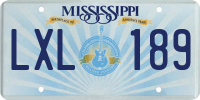 MS license plate LXL189