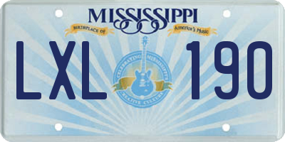 MS license plate LXL190