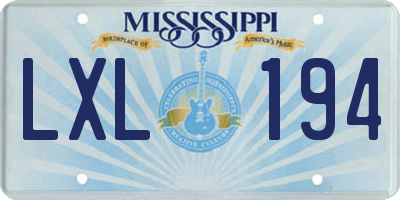 MS license plate LXL194