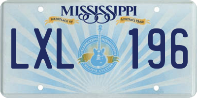 MS license plate LXL196