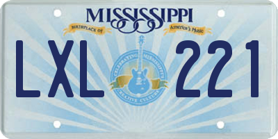 MS license plate LXL221