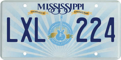 MS license plate LXL224
