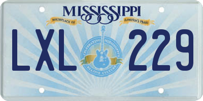 MS license plate LXL229