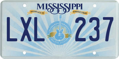 MS license plate LXL237