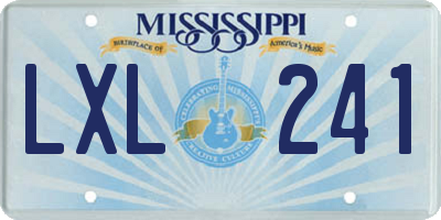 MS license plate LXL241