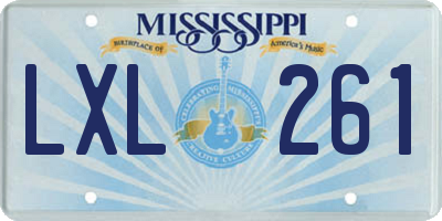 MS license plate LXL261