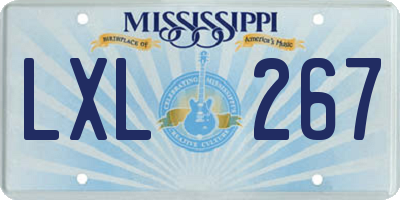 MS license plate LXL267