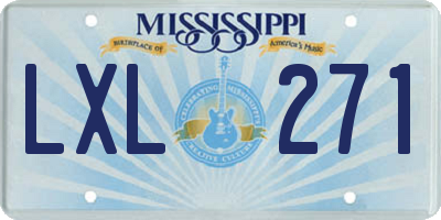 MS license plate LXL271