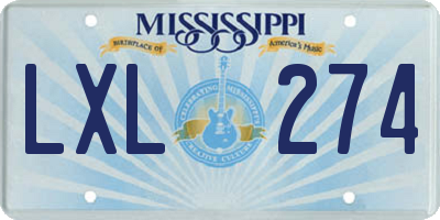 MS license plate LXL274