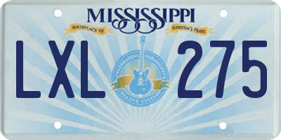 MS license plate LXL275