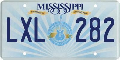 MS license plate LXL282