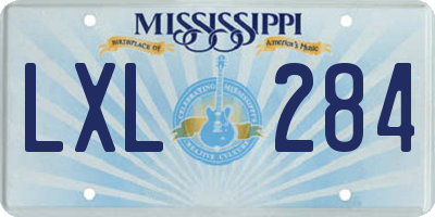 MS license plate LXL284
