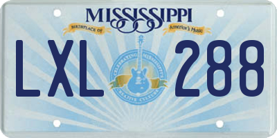 MS license plate LXL288