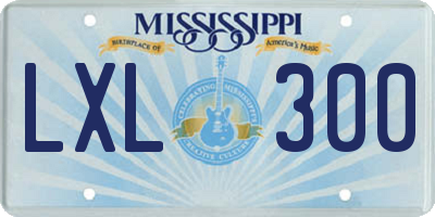 MS license plate LXL300