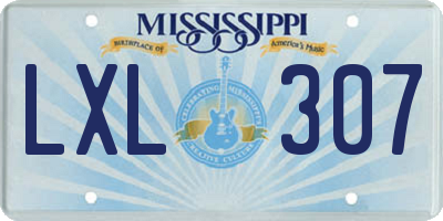 MS license plate LXL307