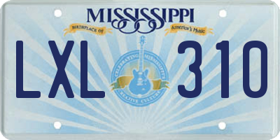 MS license plate LXL310
