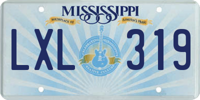 MS license plate LXL319