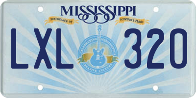 MS license plate LXL320