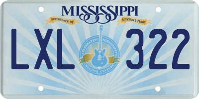 MS license plate LXL322